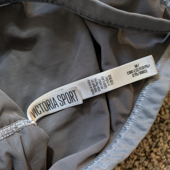 Victoria's Secret Sport Mesh High-Neck Keyhole Sport Bra Gray M - Picture 5 of 6